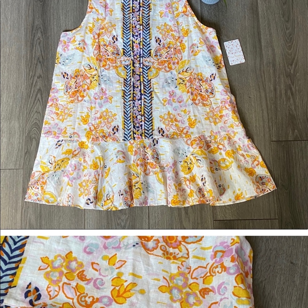 Free People Summer in Tulum Linen Blend Tunic XL